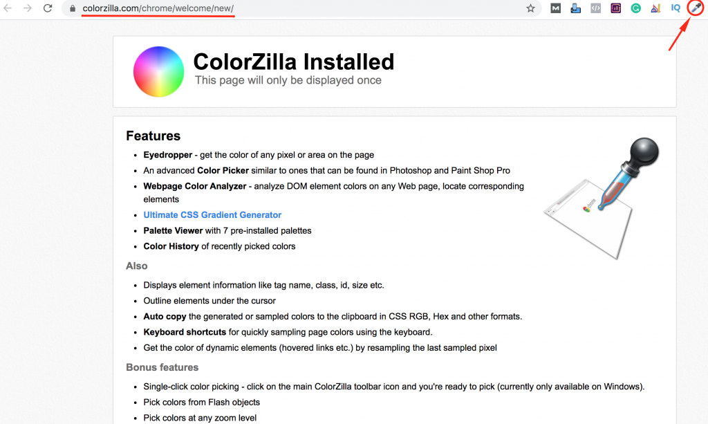 ColorZilla Install1 1024x613 - Psicologia das Cores: Como utilizar e dicas de Ferramentas online