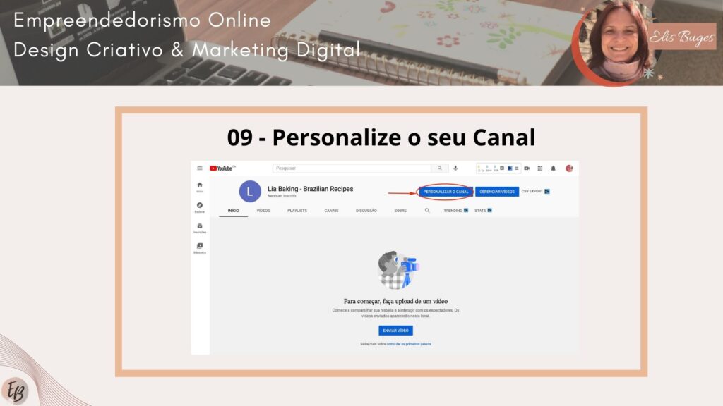 Página da interface do usuário do canal de vídeo do  no