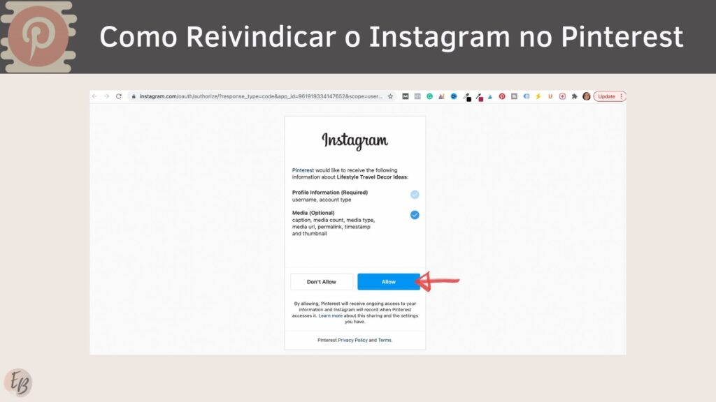 2 Como reivindicar o instagram no Pinterest 1024x576 - Como reivindicar o seu WebSite Wordpress no Pinterest