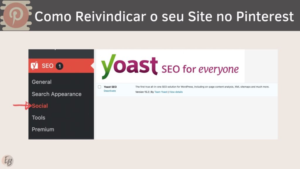 8 Use Yoast Social para reivindicar o site no Pinterest 1024x576 - Como reivindicar o seu WebSite Wordpress no Pinterest