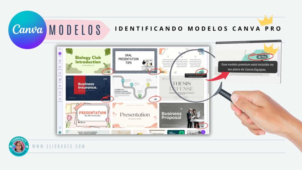 Como Identificar os Modelos do Canva Pro